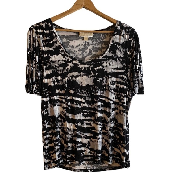 Michael Michael Kors Black and White Short Sleeve T-Shirt Size Large - Picture 1 of 5